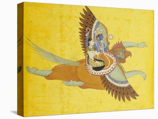 Vishnu and Lakshmi on Garuda Bundi, circa 1700-null-Premier Image Canvas