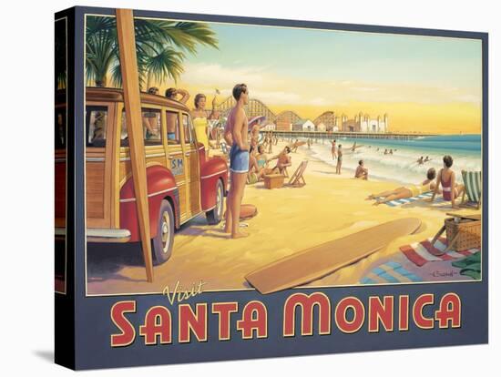 Visit Santa Monica-Kerne Erickson-Stretched Canvas