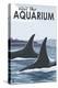 Visit the Aquarium, Orca Fins-Lantern Press-Stretched Canvas