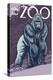 Visit the Zoo, Gorilla Scene-Lantern Press-Stretched Canvas
