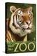 Visit the Zoo, Sumatran Tiger Scene-Lantern Press-Stretched Canvas