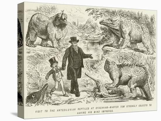Visit to the Antediluvian Reptiles at Sydenham-Master Tom Strongly Objects to Having His Mind…-John Leech-Premier Image Canvas
