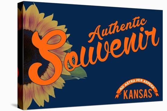 Visited Kansas - Authentic Souvenir-Lantern Press-Stretched Canvas