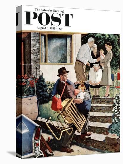 "Visiting the Grandparents" Saturday Evening Post Cover, August 3, 1957-Amos Sewell-Premier Image Canvas