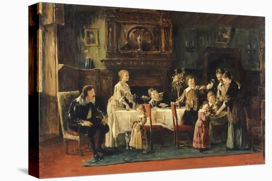 Visiting the New Baby, 19Th Century-Mihaly Munkacsy-Premier Image Canvas