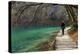 Visitor on Wooden Walkway Path over Crystal Clear Waters of Plitvice Lakes National Park-Simon Montgomery-Premier Image Canvas