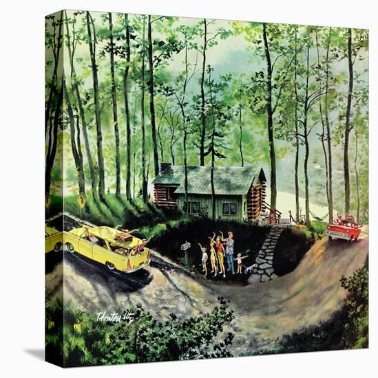 "Visitors to Cabin in the Woods", August 23, 1958-Thornton Utz-Premier Image Canvas