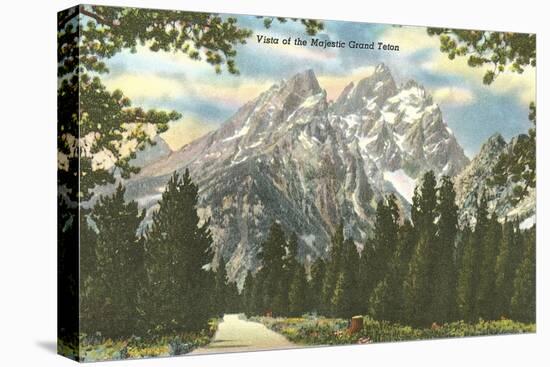 Vista of Majestic Grant Teton-null-Stretched Canvas