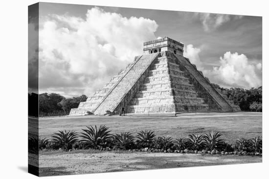 ¡Viva Mexico! B&W Collection - El Castillo Pyramid in Chichen Itza III-Philippe Hugonnard-Premier Image Canvas