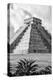 ¡Viva Mexico! B&W Collection - El Castillo Pyramid V - Chichen Itza-Philippe Hugonnard-Premier Image Canvas