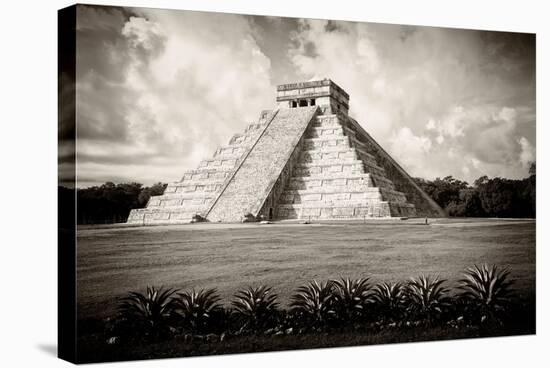 ¡Viva Mexico! B&W Collection - El Castillo Pyramid VII - Chichen Itza-Philippe Hugonnard-Premier Image Canvas