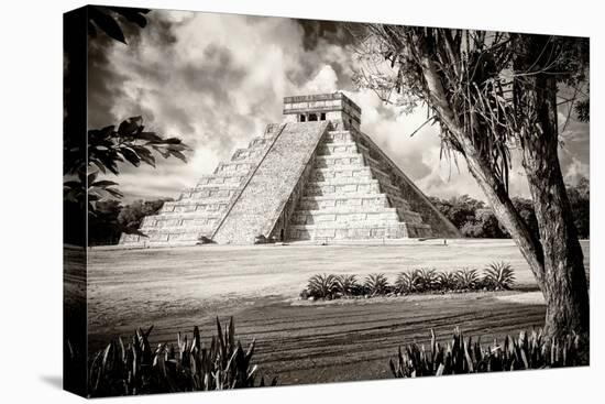 ¡Viva Mexico! B&W Collection - El Castillo Pyramid XII - Chichen Itza-Philippe Hugonnard-Premier Image Canvas