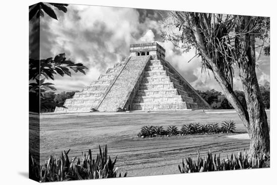 ¡Viva Mexico! B&W Collection - El Castillo Pyramid XIII - Chichen Itza-Philippe Hugonnard-Premier Image Canvas
