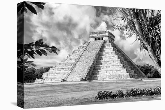 ¡Viva Mexico! B&W Collection - El Castillo Pyramid XV - Chichen Itza-Philippe Hugonnard-Premier Image Canvas