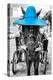 ¡Viva Mexico! B&W Collection - Horse with Blue straw Hat-Philippe Hugonnard-Premier Image Canvas