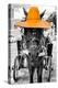 ¡Viva Mexico! B&W Collection - Horse with Light Orange straw Hat-Philippe Hugonnard-Premier Image Canvas