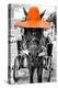 ¡Viva Mexico! B&W Collection - Horse with Orange straw Hat-Philippe Hugonnard-Premier Image Canvas