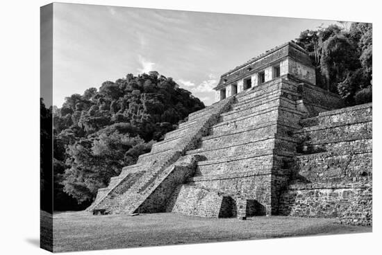 ¡Viva Mexico! B&W Collection - Mayan Temple of Inscriptions I - Palenque-Philippe Hugonnard-Premier Image Canvas
