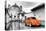 ¡Viva Mexico! B&W Collection - Orange VW Beetle Car in San Cristobal de Las Casas-Philippe Hugonnard-Premier Image Canvas