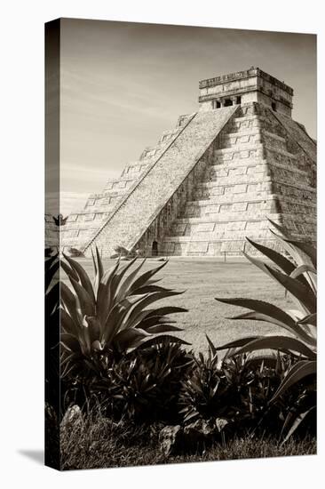 ¡Viva Mexico! B&W Collection - Pyramid of Chichen Itza III-Philippe Hugonnard-Premier Image Canvas