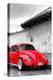 ¡Viva Mexico! B&W Collection - Red VW Beetle in San Cristobal de Las Casas-Philippe Hugonnard-Premier Image Canvas