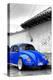 ¡Viva Mexico! B&W Collection - Royal Blue VW Beetle in San Cristobal de Las Casas-Philippe Hugonnard-Premier Image Canvas