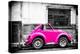 ¡Viva Mexico! B&W Collection - Small Deep Pink VW Beetle Car-Philippe Hugonnard-Premier Image Canvas