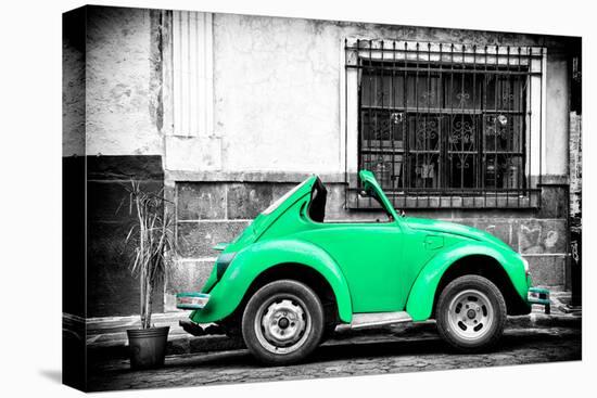 ¡Viva Mexico! B&W Collection - Small Green VW Beetle Car-Philippe Hugonnard-Premier Image Canvas
