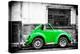 ¡Viva Mexico! B&W Collection - Small Kelly Green VW Beetle Car-Philippe Hugonnard-Premier Image Canvas