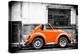 ¡Viva Mexico! B&W Collection - Small Orange VW Beetle Car-Philippe Hugonnard-Premier Image Canvas