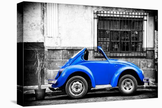 ¡Viva Mexico! B&W Collection - Small Red Royal Blue Beetle Car-Philippe Hugonnard-Premier Image Canvas