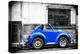 ¡Viva Mexico! B&W Collection - Small Red Royal Blue Beetle Car-Philippe Hugonnard-Premier Image Canvas