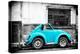 ¡Viva Mexico! B&W Collection - Small Turquoise VW Beetle Car-Philippe Hugonnard-Premier Image Canvas