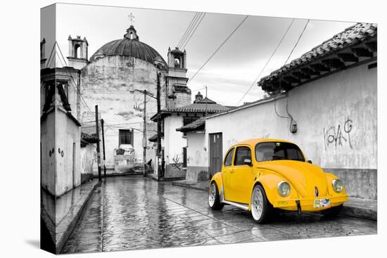 ?Viva Mexico! B&W Collection - Yellow VW Beetle Car in San Cristobal de Las Casas-Philippe Hugonnard-Premier Image Canvas