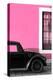¡Viva Mexico! Collection - Black VW Beetle with Hot Pink Street Wall-Philippe Hugonnard-Premier Image Canvas
