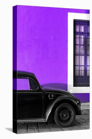 ¡Viva Mexico! Collection - Black VW Beetle with Purple Street Wall-Philippe Hugonnard-Premier Image Canvas