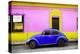 ¡Viva Mexico! Collection - Classic Royal Blue VW Beetle Car and Colorful Wall-Philippe Hugonnard-Premier Image Canvas