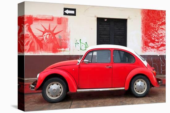 ¡Viva Mexico! Collection - Red VW Beetle Car and American Graffiti-Philippe Hugonnard-Premier Image Canvas