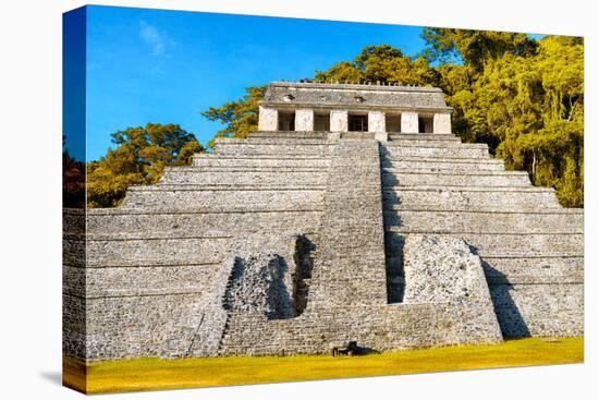 ¡Viva Mexico! Collection - The Mayan Temple of Inscriptions with Fall Colors - Palenque-Philippe Hugonnard-Premier Image Canvas