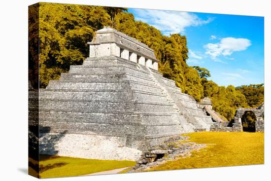 ¡Viva Mexico! Collection - The Temple of the Inscription with Fall Colors - Palenque-Philippe Hugonnard-Premier Image Canvas