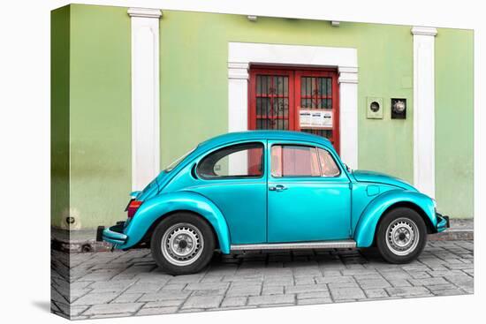 ?Viva Mexico! Collection - The Turquoise VW Beetle Car with Lime Green Street Wall-Philippe Hugonnard-Premier Image Canvas