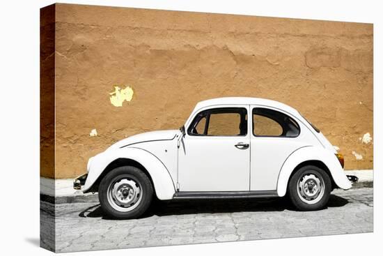 ¡Viva Mexico! Collection - White VW Beetle Car and Caramel Street Wall-Philippe Hugonnard-Premier Image Canvas