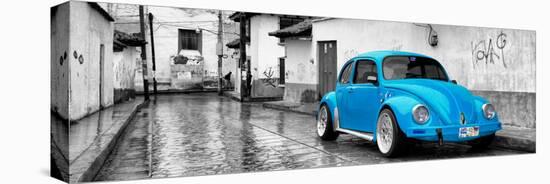 ¡Viva Mexico! Panoramic Collection - Blue VW Beetle Car in San Cristobal de Las Casas-Philippe Hugonnard-Premier Image Canvas