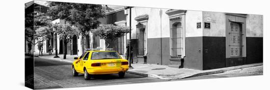 ¡Viva Mexico! Panoramic Collection - Colorful Mexican Street with Yellow Taxi III-Philippe Hugonnard-Premier Image Canvas