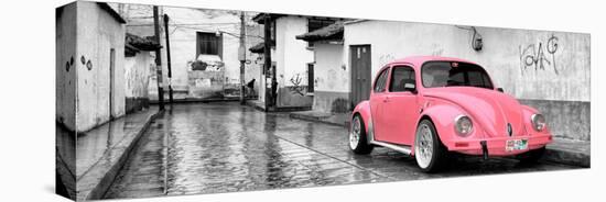 ¡Viva Mexico! Panoramic Collection - Pink VW Beetle Car in San Cristobal de Las Casas-Philippe Hugonnard-Premier Image Canvas