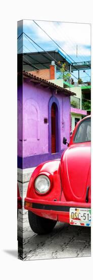 ¡Viva Mexico! Panoramic Collection - Red VW Beetle Car and Colorful Houses-Philippe Hugonnard-Premier Image Canvas