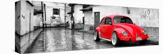 ¡Viva Mexico! Panoramic Collection - Red VW Beetle Car in San Cristobal de Las Casas-Philippe Hugonnard-Premier Image Canvas