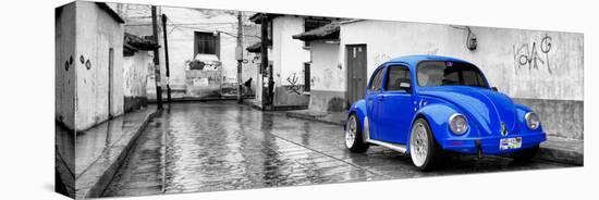 ?Viva Mexico! Panoramic Collection - Royal Blue VW Beetle Car in San Cristobal de Las Casas-Philippe Hugonnard-Premier Image Canvas