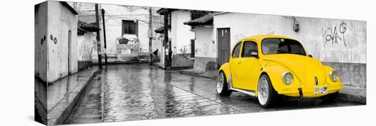 ¡Viva Mexico! Panoramic Collection - Yellow VW Beetle Car in San Cristobal de Las Casas-Philippe Hugonnard-Premier Image Canvas