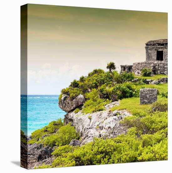 ¡Viva Mexico! Square Collection - Ancient Mayan Fortress in Riviera Maya III - Tulum-Philippe Hugonnard-Premier Image Canvas